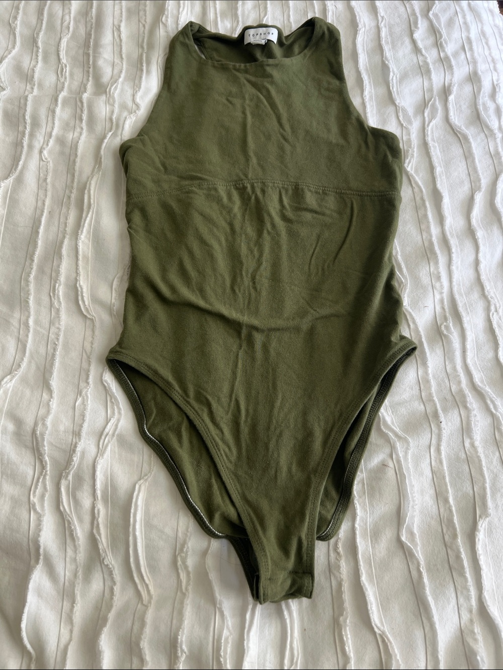 Topshop Olive Green Bodysuit